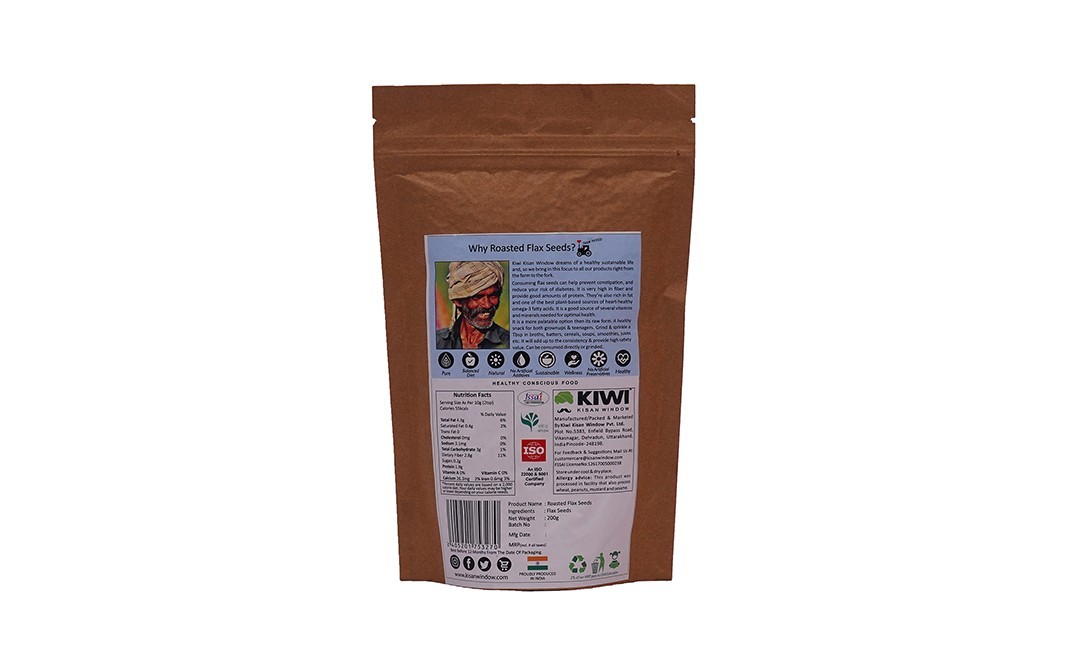Kiwi Kisan Window Roasted Flax Seeds    Pack  200 grams